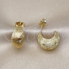 Arete Dormilona 02.260.0024 Oro Laminado, Diamantado, Tono Dorado