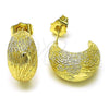 Arete Dormilona 02.260.0024 Oro Laminado, Diamantado, Tono Dorado