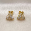 Arete Dormilona 02.260.0026 Oro Laminado, con Blanca Micro Pave, Pulido, Tono Dorado