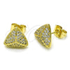 Arete Dormilona 02.260.0026 Oro Laminado, con Blanca Micro Pave, Pulido, Tono Dorado