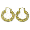 Argolla Mediana 02.260.0028.30 Oro Laminado, Diseño de Torcido, Mate, Tono Dorado
