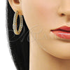 Argolla Huggie 02.204.0004.35 Oro Laminado, con Blanca Zirconia Cubica, Pulido, Tono Dorado