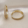 Argolla Huggie 02.204.0005.35 Oro Laminado, Diseño de Torcido, con Blanca Micro Pave, Pulido, Tono Dorado