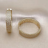 Argolla Huggie 02.204.0006.33 Oro Laminado, Diseño de File, con Blanca Micro Pave, Pulido, Tono Dorado