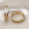Argolla Huggie 02.204.0008.35 Oro Laminado, con Blanca Zirconia Cubica, Pulido, Tono Dorado