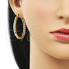 Argolla Huggie 02.204.0009.40 Oro Laminado, con Blanca Zirconia Cubica, Pulido, Tono Dorado