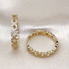 Argolla Huggie 02.204.0016.35 Oro Laminado, con Blanca Micro Pave, Pulido, Tono Dorado