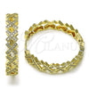 Argolla Huggie 02.204.0016.35 Oro Laminado, con Blanca Micro Pave, Pulido, Tono Dorado