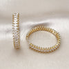 Argolla Huggie 02.204.0018.38 Oro Laminado, con Blanca Zirconia Cubica, Pulido, Tono Dorado