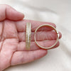 Argolla Huggie 02.204.0019.38 Oro Laminado, con Blanca Micro Pave, Pulido, Tono Dorado