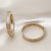 Argolla Huggie 02.204.0019.38 Oro Laminado, con Blanca Micro Pave, Pulido, Tono Dorado