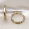 Argolla Huggie 02.204.0020.38 Oro Laminado, con Blanca Micro Pave, Pulido, Tono Dorado
