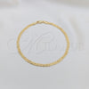 Tobillera Básica 03.419.0007.10 Oro Laminado, Diamantado, Tono Dorado (04 MM Thickness, 10 Inches Length)