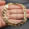 Pulsera Básica 03.419.0012.09 Oro Laminado, Diseño de Cubana, Pulido, Tono Dorado (Grosor 12 MM, 9 Pulgadas de Largo)