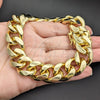 Pulsera Básica 03.419.0016.09 Oro Laminado, Diseño de Miami Cubana, Pulido, Tono Dorado (Grosor 18 MM, 9 Pulgadas de Largo)