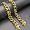 Pulsera Básica 03.419.0016.09 Oro Laminado, Diseño de Miami Cubana, Pulido, Tono Dorado (Grosor 18 MM, 9 Pulgadas de Largo)