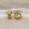 Argolla Huggie 02.213.0719.14 Oro Laminado, Diamantado, Tono Dorado