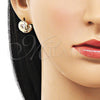 Argolla Huggie 02.204.0036.12 Oro Laminado, Diseño de Corazón, con Blanca Zirconia Cubica, Pulido, Tono Dorado