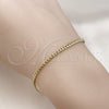 Pulsera Básica 03.213.0290.07 Oro Laminado, Diseño de Miami Cubana, Pulido, Tono Dorado (Grosor 03 MM, 8 Pulgadas de Largo)