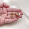 Argolla Huggie 02.210.0862.3.18 Oro Laminado, con Granate Zirconia Cubica, Pulido, Tono Dorado