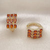 Argolla Huggie 02.210.0862.3.18 Oro Laminado, con Granate Zirconia Cubica, Pulido, Tono Dorado