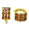 Argolla Huggie 02.210.0862.3.18 Oro Laminado, con Granate Zirconia Cubica, Pulido, Tono Dorado