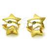 Argolla Huggie 02.163.0326.12 Oro Laminado, Diseño de Estrella, Pulido, Tono Dorado