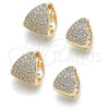 Argolla Huggie 02.195.0165.16 Oro Laminado, con Blanca Zirconia Cubica, Pulido, Tono Dorado