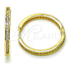 Argolla Huggie 02.195.0297.30 Oro Laminado, con Blanca Zirconia Cubica, Pulido, Tono Dorado