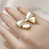 Anillo Elegante 01.60.0021 Oro Laminado, Diseño de Arco, Pulido, Tono Dorado (One size fits all)