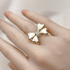 Anillo Multi Piedra 01.60.0023 Oro Laminado, Diseño de Arco, con Blanca Zirconia Cubica, Pulido, Tono Dorado (One size fits all)