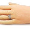 Anillo Elegante 01.60.0024.1 Rodio Laminado, Diseño de Arco, Mate, Rodinado (Talla Unica)