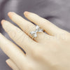 Anillo Elegante 01.60.0024.1 Rodio Laminado, Diseño de Arco, Mate, Rodinado (Talla Unica)