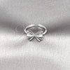 Anillo Elegante 01.60.0024.1 Rodio Laminado, Diseño de Arco, Mate, Rodinado (Talla Unica)