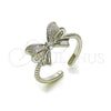 Anillo Elegante 01.60.0024.1 Rodio Laminado, Diseño de Arco, Mate, Rodinado (Talla Unica)