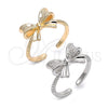 Anillo Elegante 01.60.0024.1 Rodio Laminado, Diseño de Arco, Mate, Rodinado (Talla Unica)