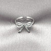 Anillo Elegante 01.60.0025.1 Rodio Laminado, Diseño de Arco, Diamantado, Rodinado (Talla Unica)