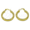 Argolla Mediana 02.213.0753.30 Oro Laminado, Diseño de Hueco, Diamantado, Tono Dorado