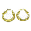 Argolla Mediana 02.170.0395.1.25 Oro Laminado, Diseño de Hueco, Diamantado, Tono Dorado