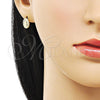 Arete Dormilona 02.60.0169 Oro Laminado, Diseño de Guadalupe, Pulido, Tono Dorado