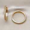 Argolla Huggie 02.195.0300.30 Oro Laminado, con Blanca Zirconia Cubica, Pulido, Tono Dorado