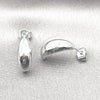 Arete Dormilona 02.195.0309.1 Rodio Laminado, con Micro Pave Blanca, Pulido, Rodinado