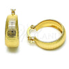 Argolla Pequeña 02.170.0493.20 Oro Laminado, Diamantado, Tono Dorado