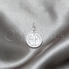 Dije Religioso 05.392.0085 Plata Rodinada, Diseño de San Benito, Pulido, Tono Plateado