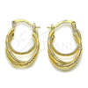 Argolla Pequeña 02.63.2761.20 Oro Laminado, Diamantado, Tono Dorado