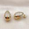 Arete Dormilona 02.283.0157 Oro Laminado, Diseño de Gota y Mariposa, con Blanca Zirconia Cubica, Pulido, Tono Dorado