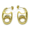 Arete Dormilona 02.195.0318 Oro Laminado, Diseño de Mariner y Hueco, Pulido, Tono Dorado