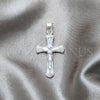 Dije Religioso 05.392.0098 Plata Rodinada, Diseño de Crucifijo, Pulido, Tono Plateado