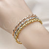 Aro Trio 07.170.0046 Oro Laminado, Diseño de Torcido, Pulido, Tres Tonos (04 MM Thickness, One size fits all)