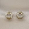 Argolla Huggie 02.213.0776.10 Oro Laminado, con Blanca Zirconia Cubica, Pulido, Tono Dorado